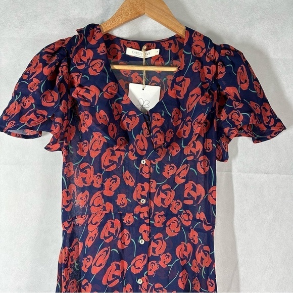 Christy Dawn The Daisy Midi Dark Floral Dress in Rose Bloom Size XS - Picture 6 of 14